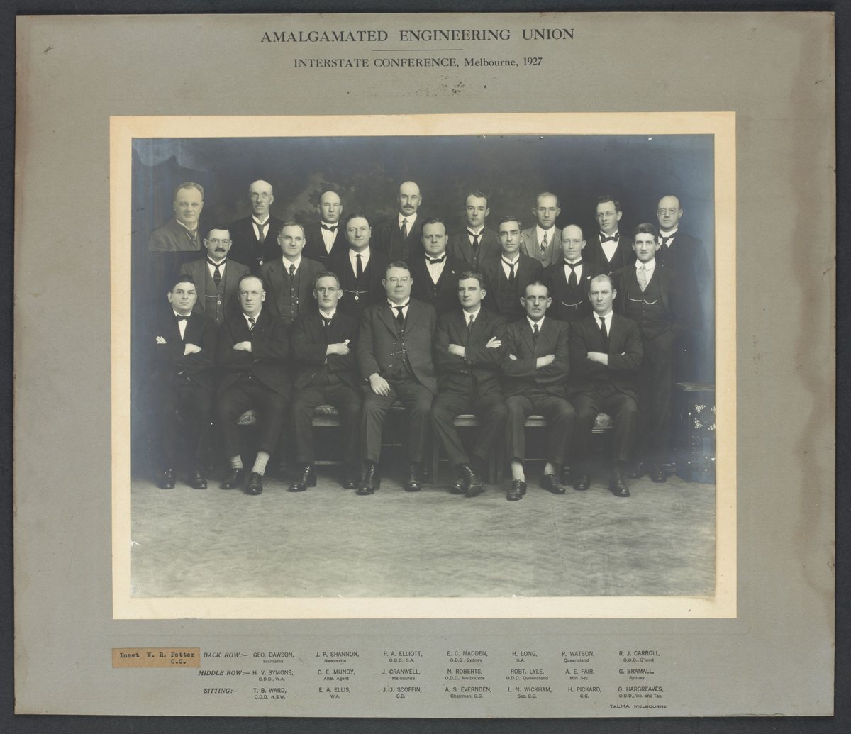 Amalgamated Engineering Union, Interstate Conference, Melbourne 1927