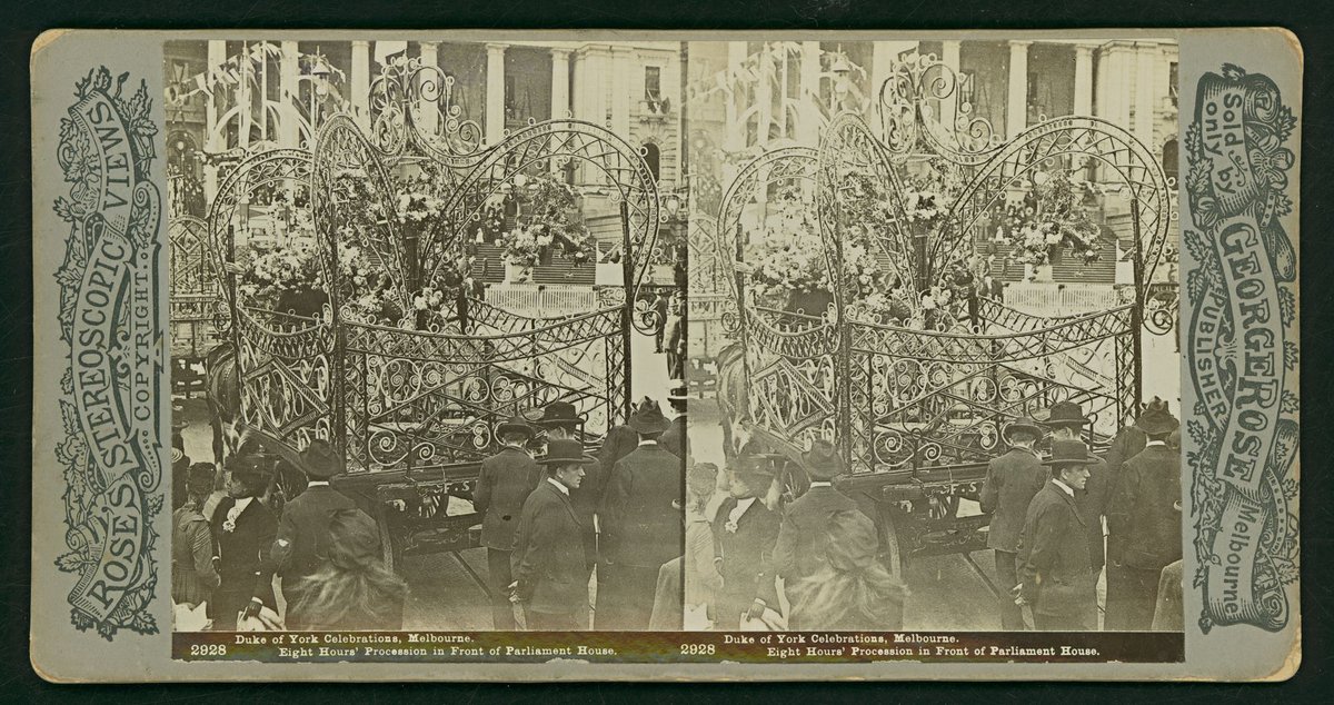 Duke of York Celebrations, Melbourne - Eight Hours' Procession in Front of Parliament House, East Melbourne (c. 1901)