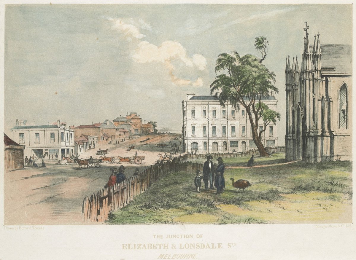The junction of Elizabeth & Lonsdale Sts Melbourne, Melbourne City (1853)