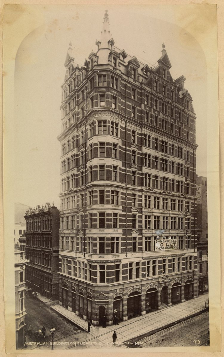 Australian Buildings Co., Elizabeth & L. Flinders Sts. Melb. [ie. Elizabeth & Little Flinders Streets, Melbourne], Melbourne City (1890–92)