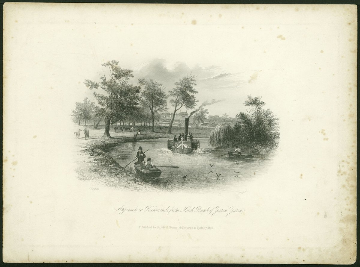 Approach to Richmond, from north bank of Yarra Yarra (1857)