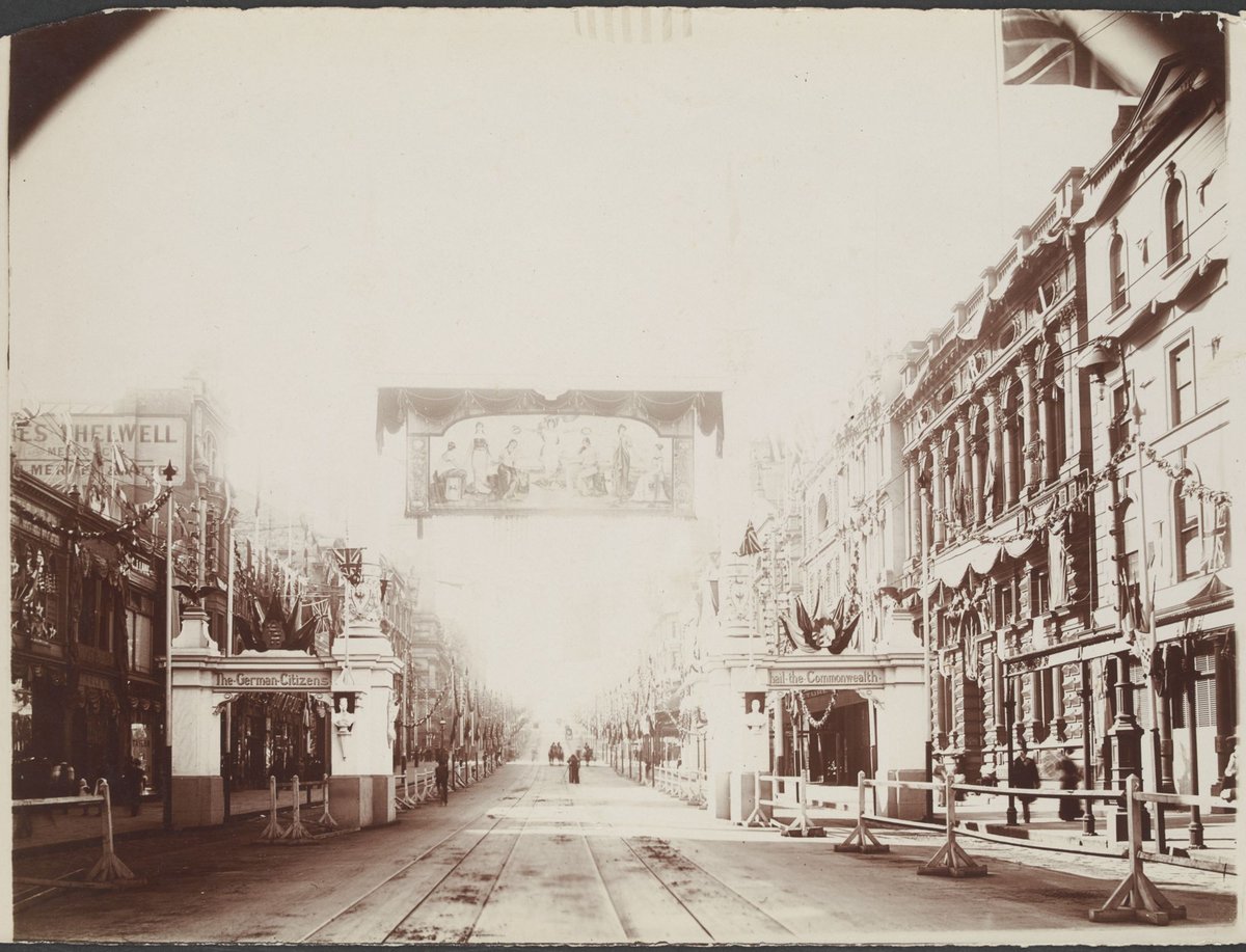 German citizens arch Collins Street Melbourne, Melbourne City (1901)