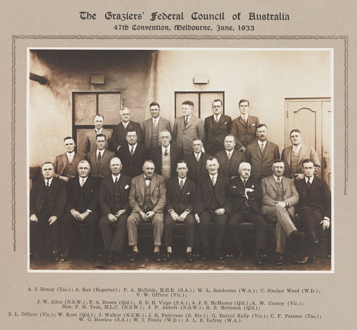 The Graziers' Federal Council of Australia 47th Convention, Melbourne, June, 1933