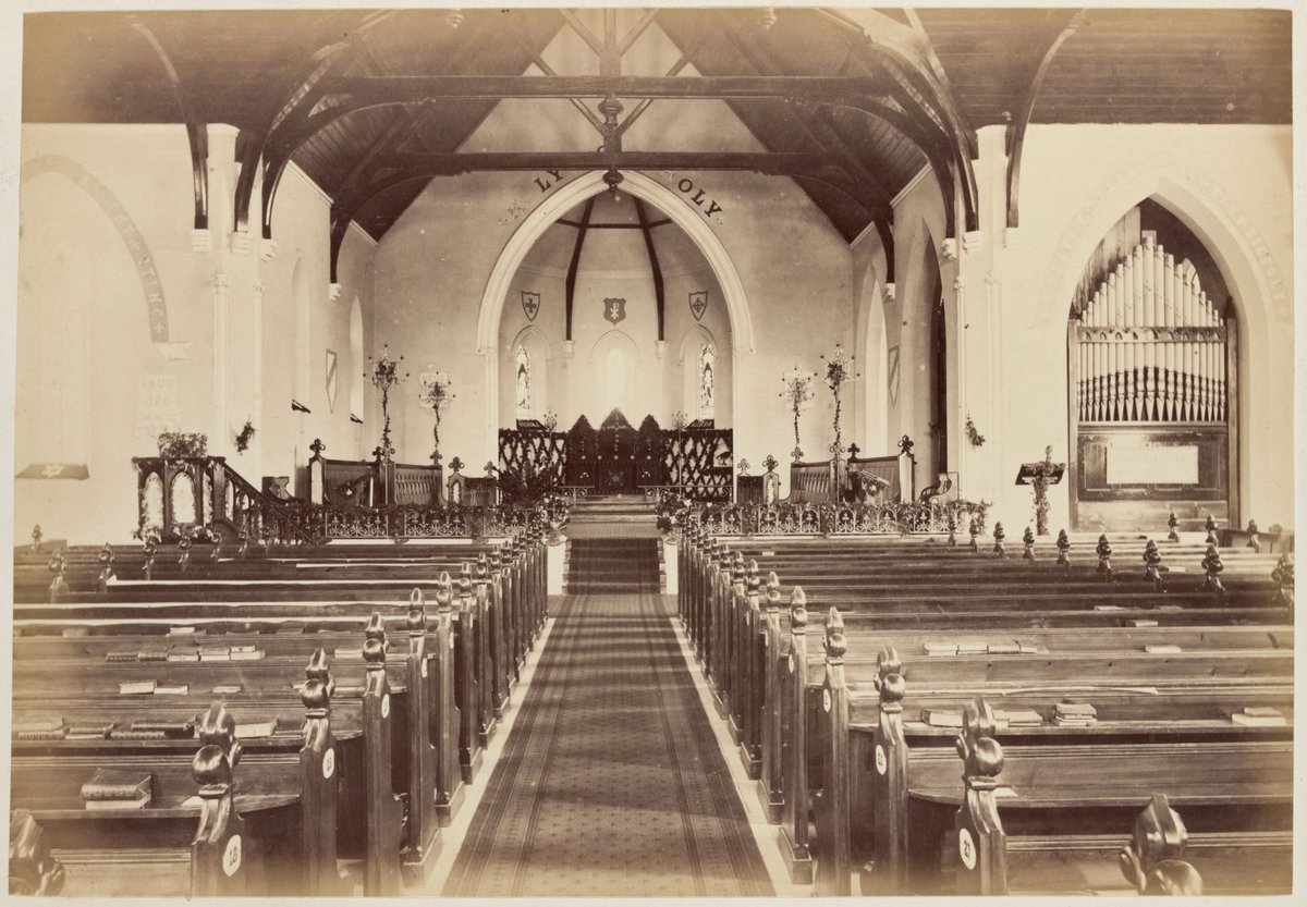 Interior of a church possibly Christ Church, South Yarra (1882)