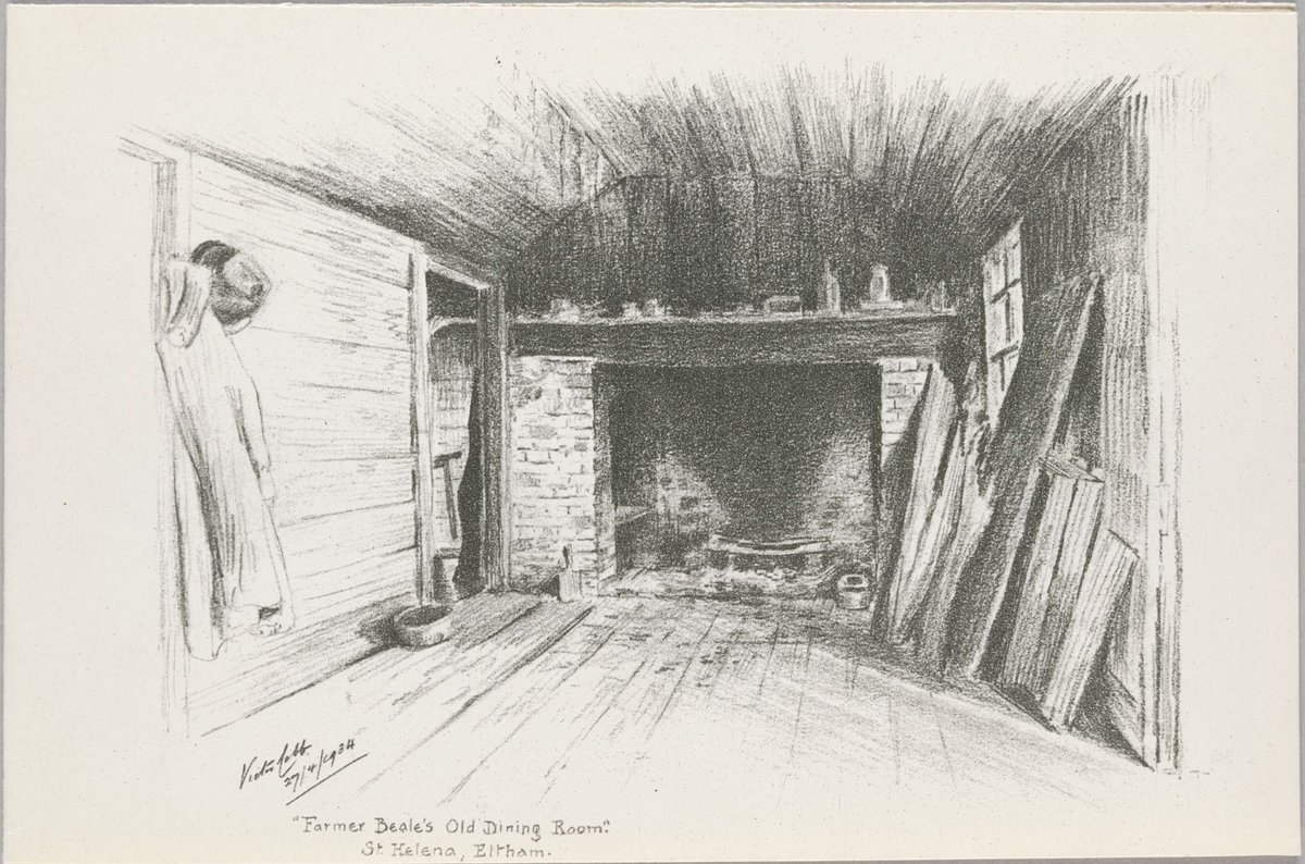 Farmer Beale's old dining room, St. Helena, Eltham (1934)