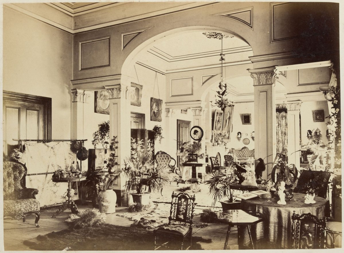 Interior of drawing room at Fairlie House, Anderson Street, South Yarra (1882)
