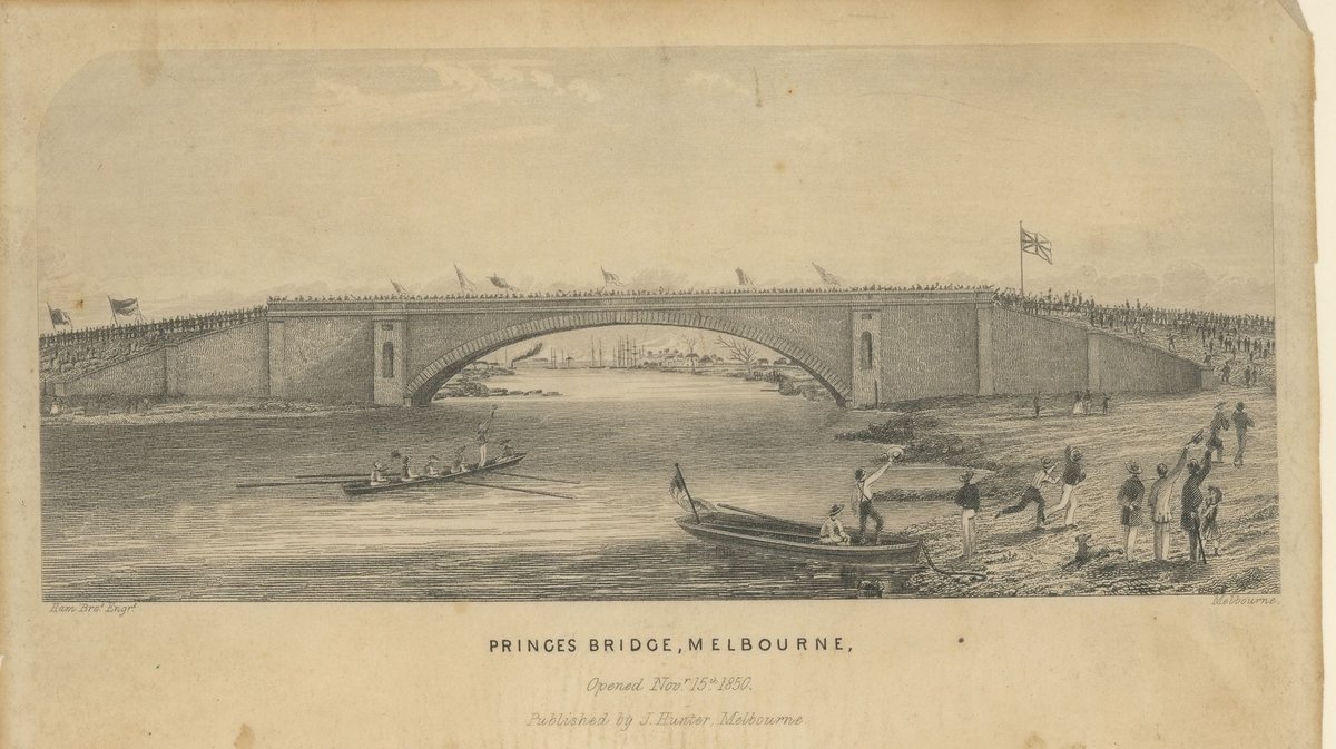 Princes Bridge, Melbourne, Melbourne City (c. 1850)