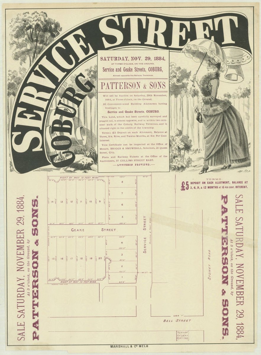 Service Street, Coburg [Auction notice] (1884)