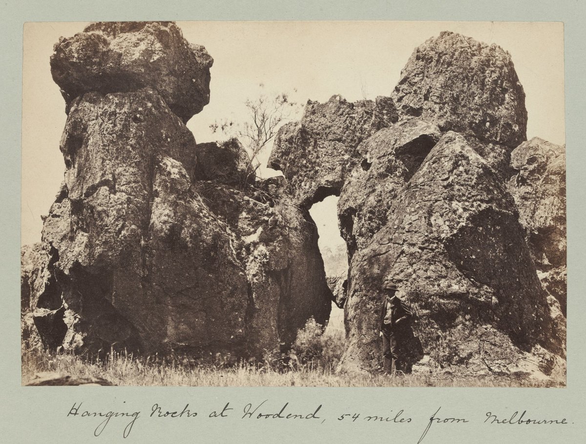 Hanging rocks at Woodend, 54 miles from Melbourne (1870–80)