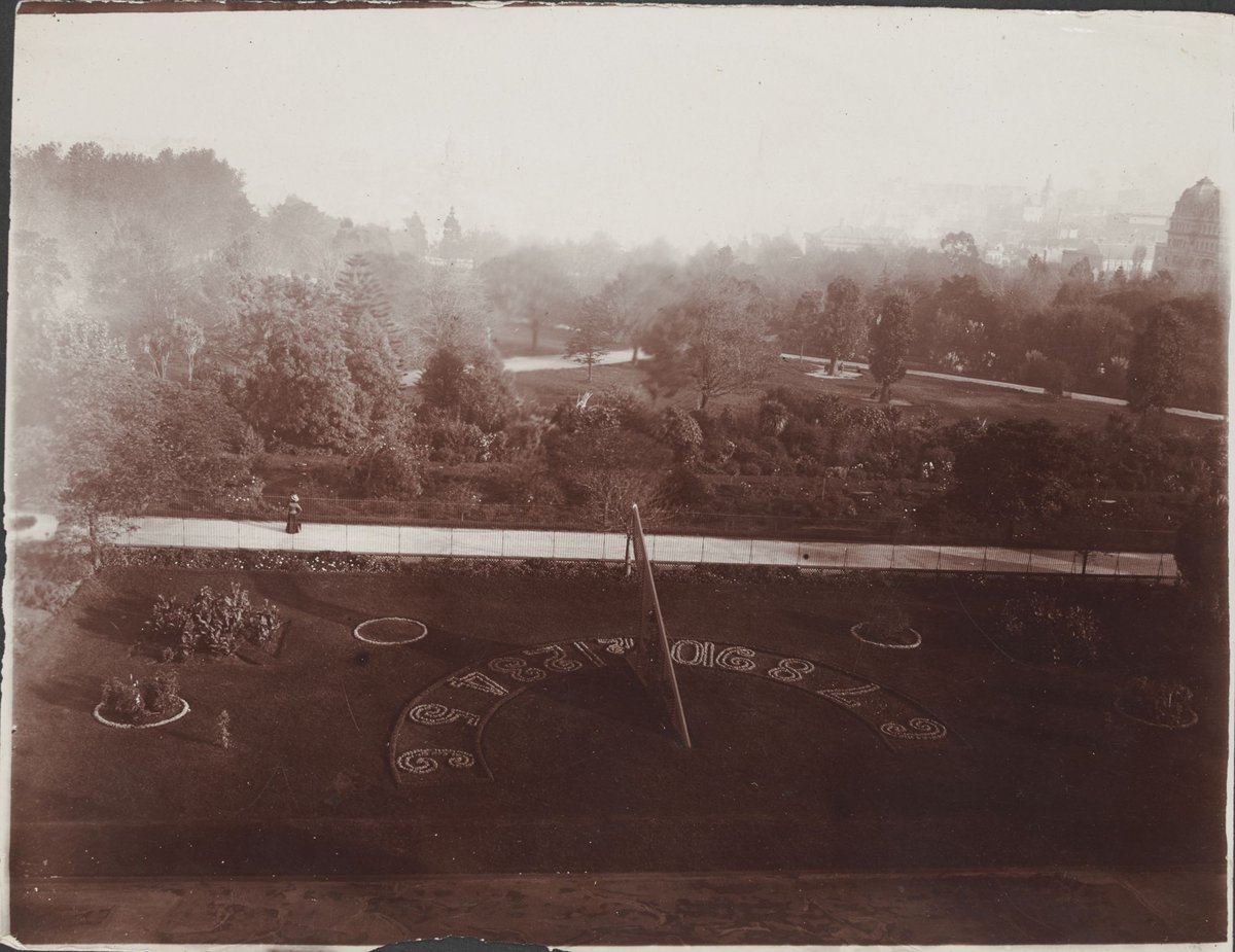 Floral sundial in gardens, Melbourne (1900–10)