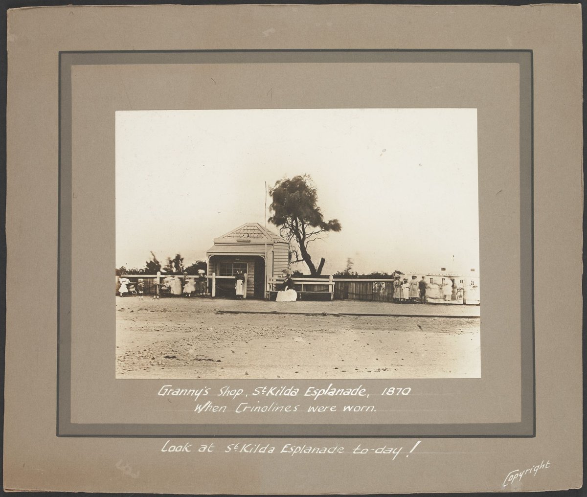 Granny's shop. St Kilda Esplanade, 1870