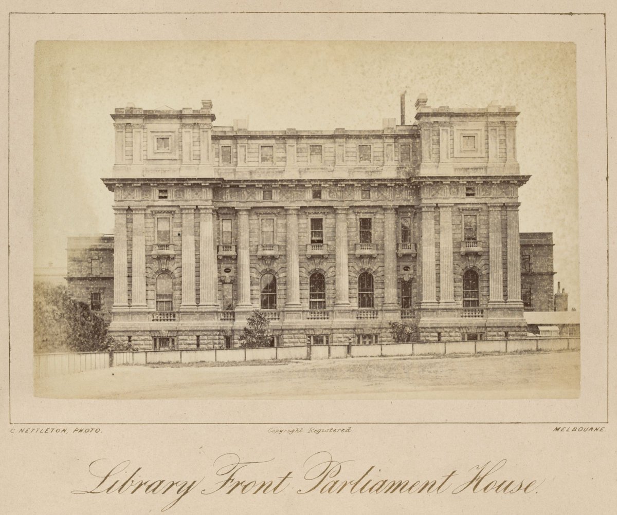 Library front, Parliament House [Melbourne, Vic.], East Melbourne (1885–87)