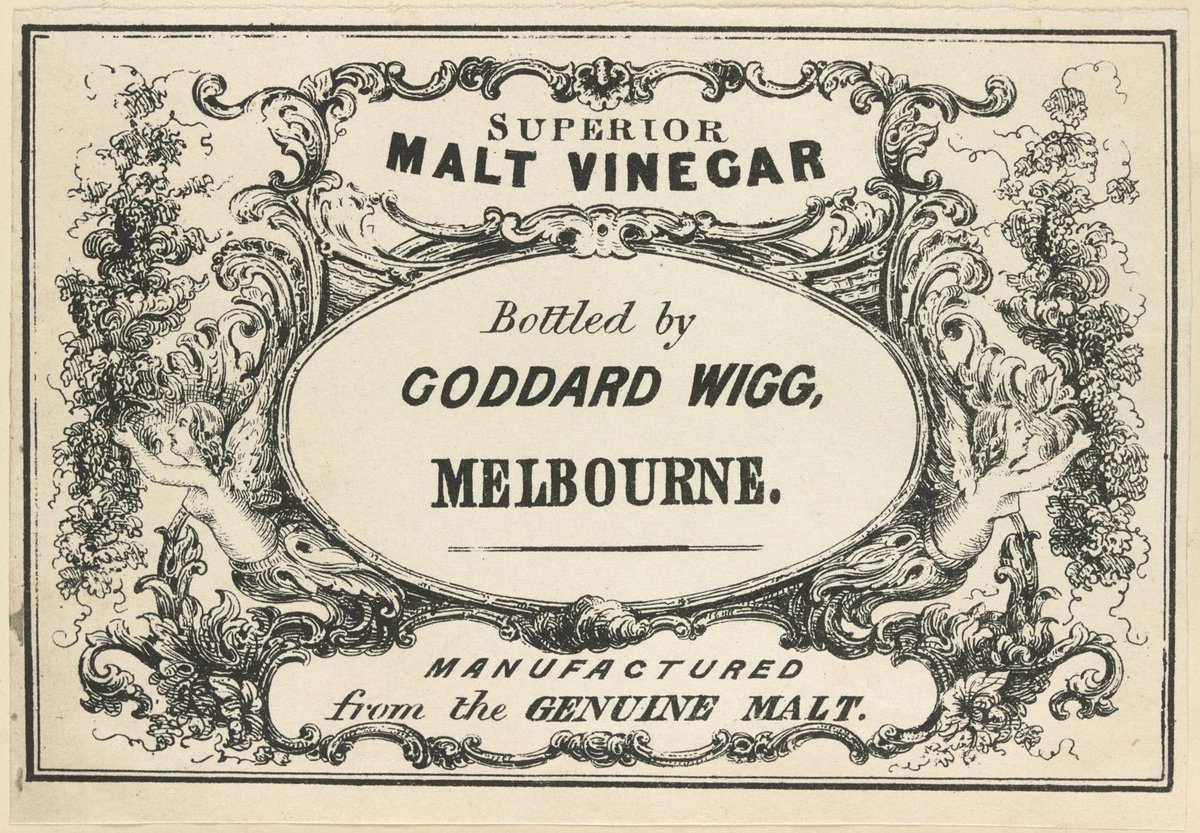 Superior malt vinegar bottled by Goddard Wigg, Melbourne. Manufactured from the genuine malt (1851–80)