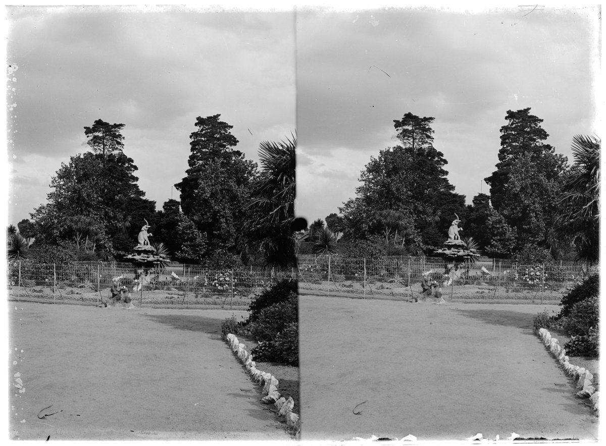 Elephant statue in garden, Melbourne Zoo, Victoria, Parkville (1900–30)