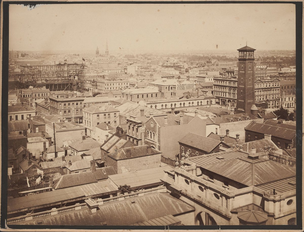 Views of Melbourne taken from the Supreme Court looking East, Melbourne City (1870s)
