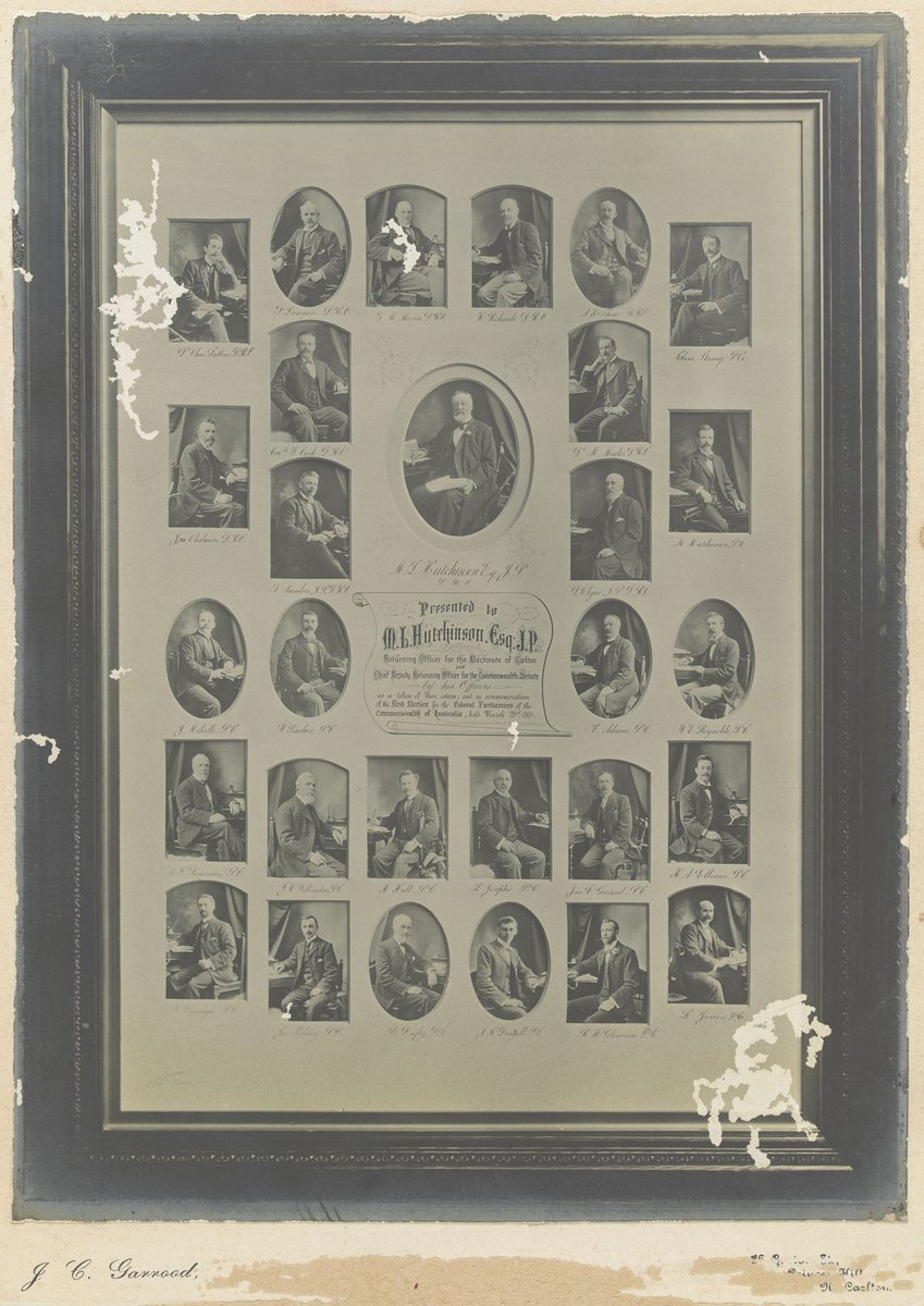 Presented to M. L. Hutchinson, Esq. J. P., Returning Officer for the Electorate of Carlton (1901–10)