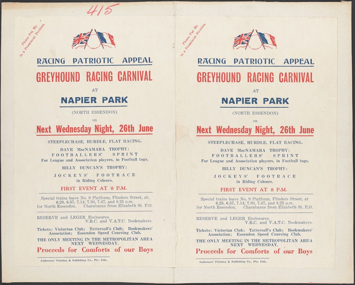 Greyhound racing at Napier Park North Essendon, Essendon North (1935–42)