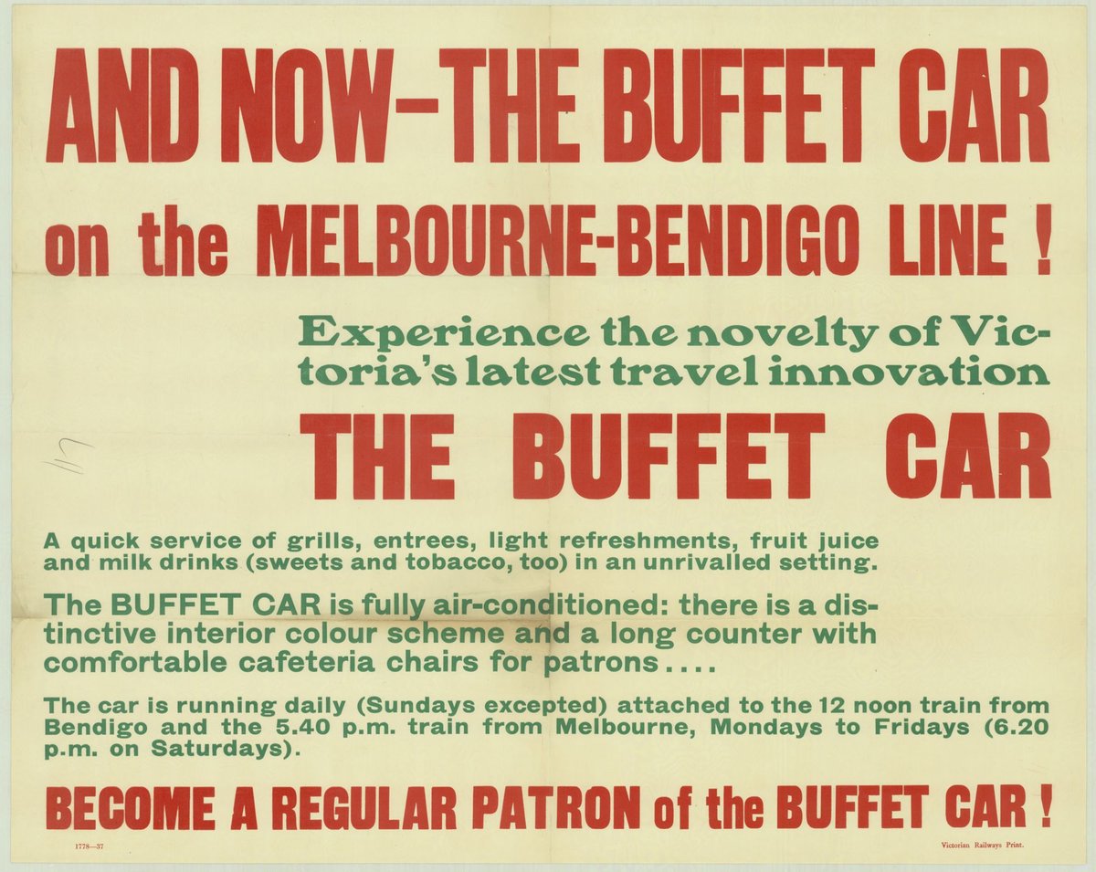 And now - the buffet car on the Melbourne-Bendigo line! (1935–42)