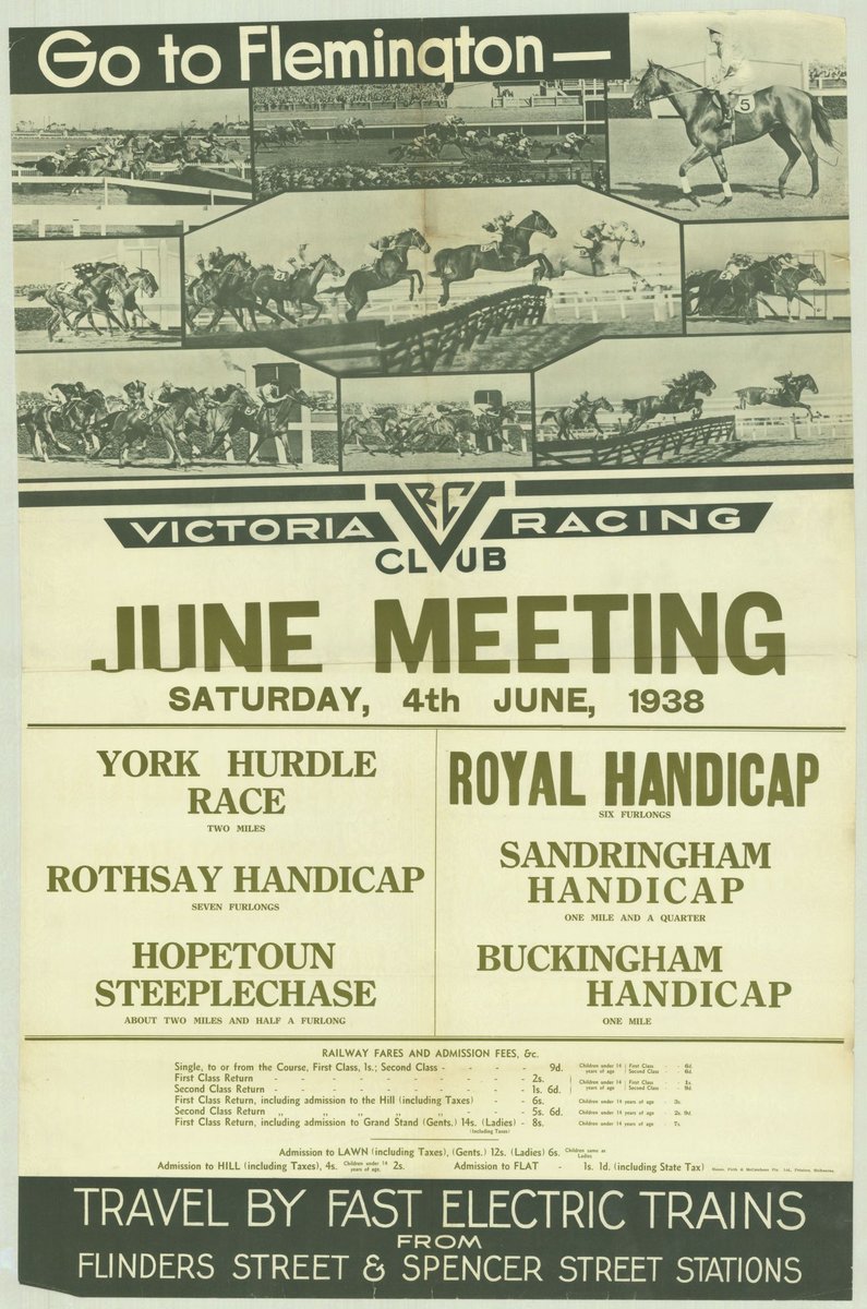 Go to Flemington - Victoria Racing Club June meeting - Saturday 4th June 1938 (1935–42)