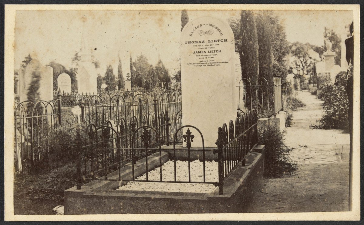 Headstone in St. Kilda cemetery for Thomas Leitch & James Leitch, St Kilda (1876–90)