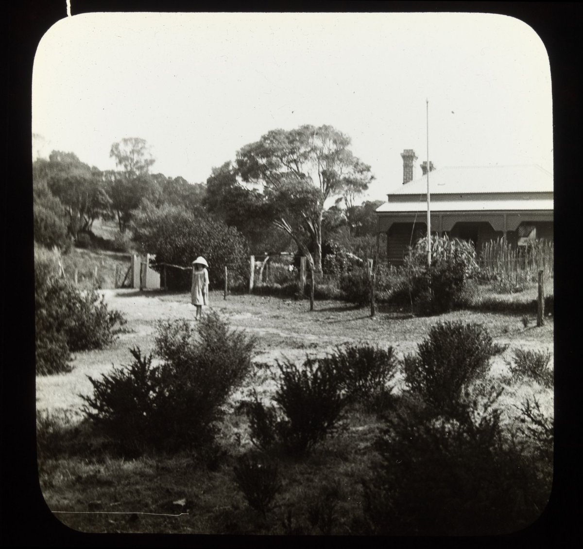 "Ivanhoe", with Mary [in the garden, Sorrento] [slide] (1904–28)