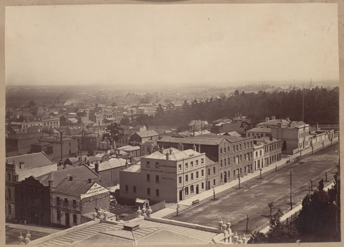 Panorama of Melbourne in 1881 taken from the tower of the Law Courts for the Corporation of the City, Melbourne City