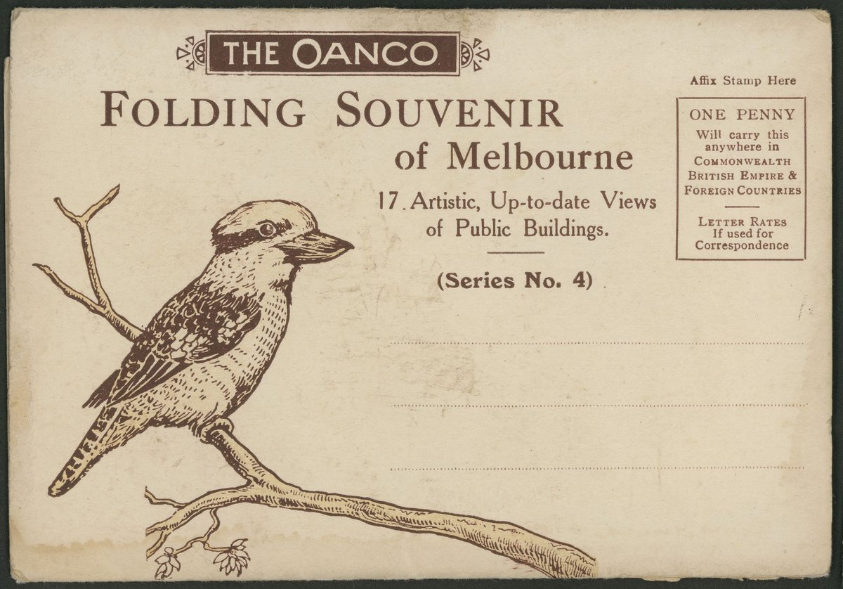 "Folding souvenir of Melbourne, 17 artistic, up-to-date views of public buildings (series no. 4)" (1920s)