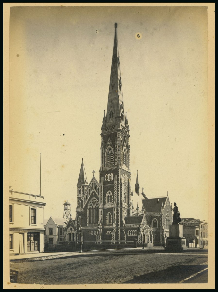 Scots Church from Russell Street, [Vic.], Melbourne City (c. 1875)