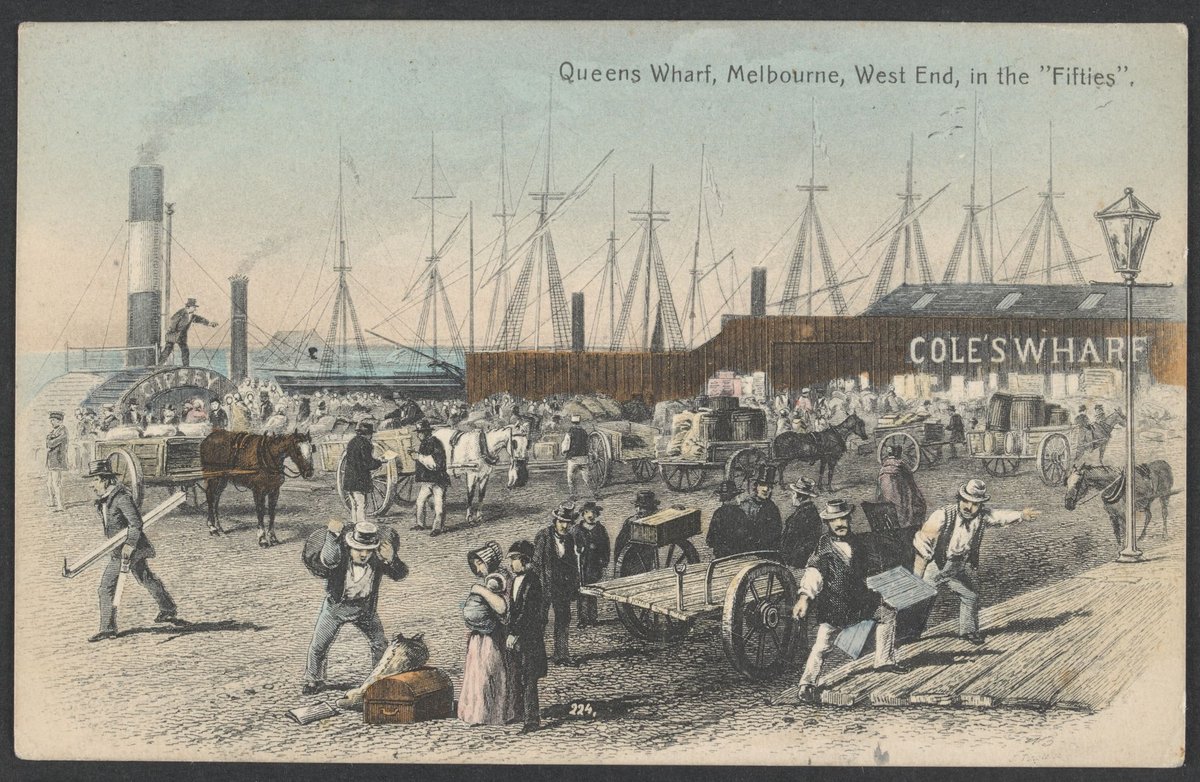 Queens Wharf, Melbourne, West End, in the "Fifties", Melbourne City (1905–10)