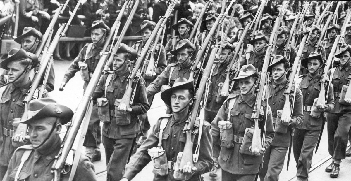 March of 4th and 15th Infantry Brigades in Melbourne (c. 1944)