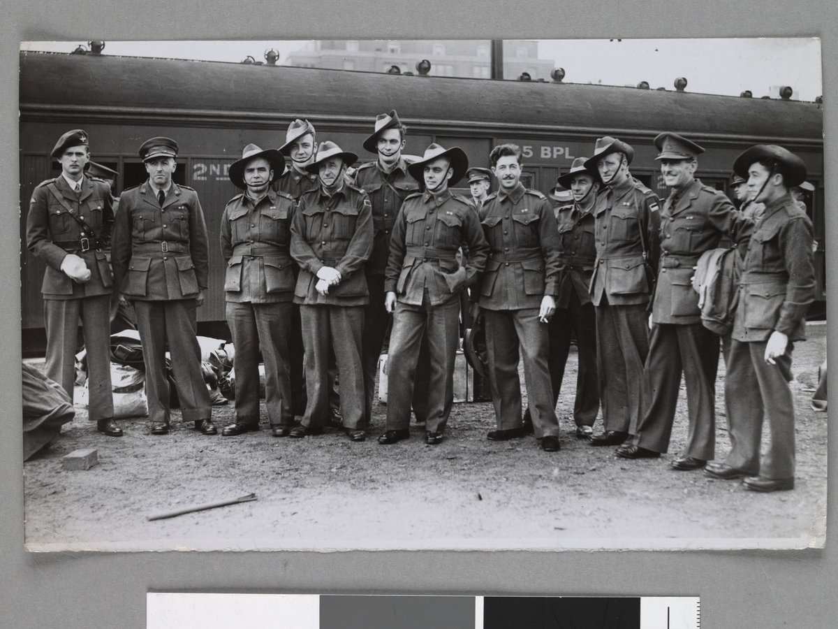 12 Victorians among repatriated P.O.W. arrived at Spencer St. today, Melbourne City (c. 1944)