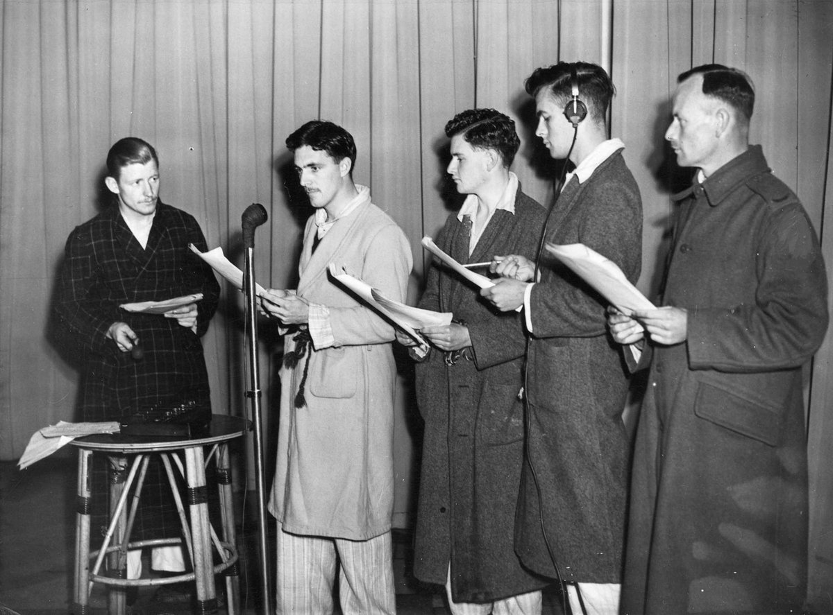 St. John Hall Heidelberg Military Hospital broadcasting current news service (c. 1943)