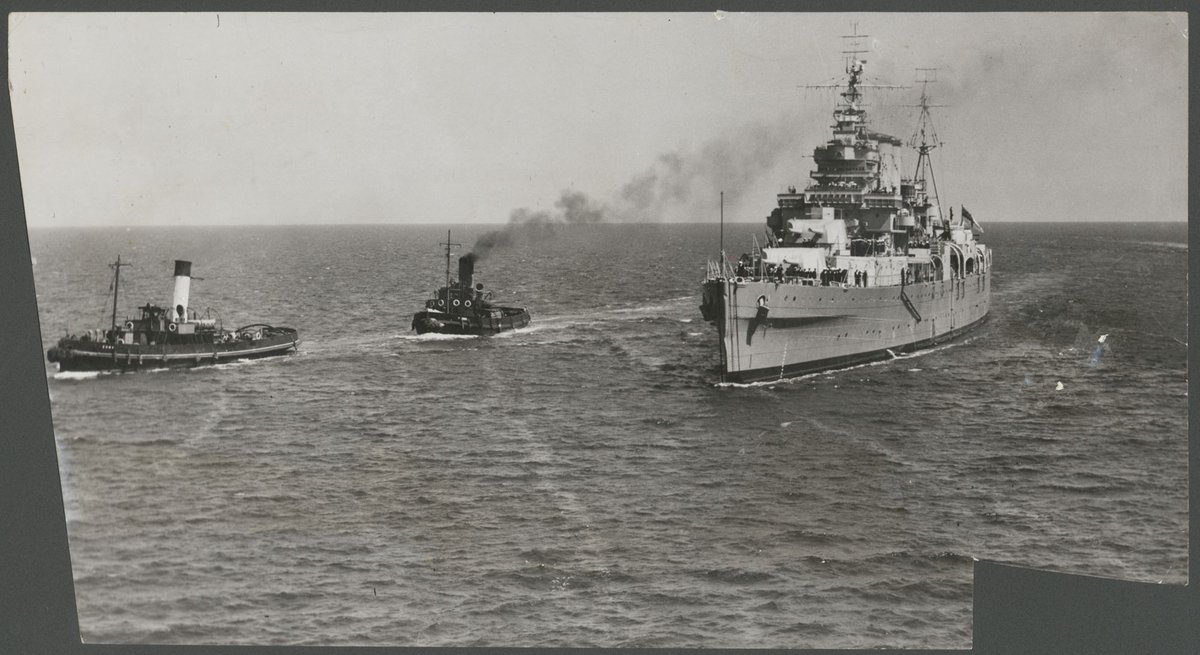 H.M.A.S. Shropshire on a visit to Melbourne, 1943, Port Melbourne