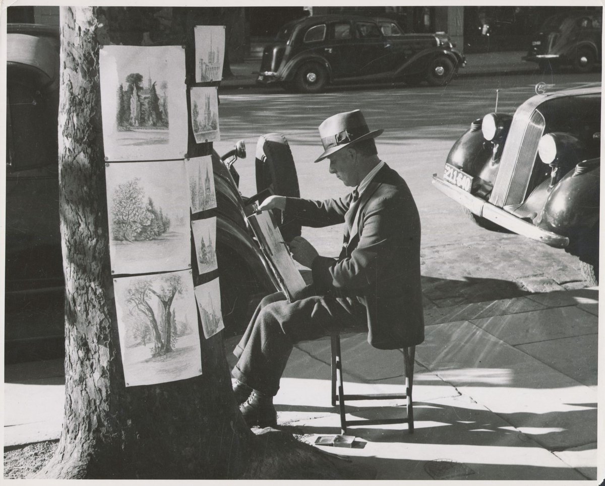 Artist in Collins Street, Melbourne, Melbourne City (1940–50)