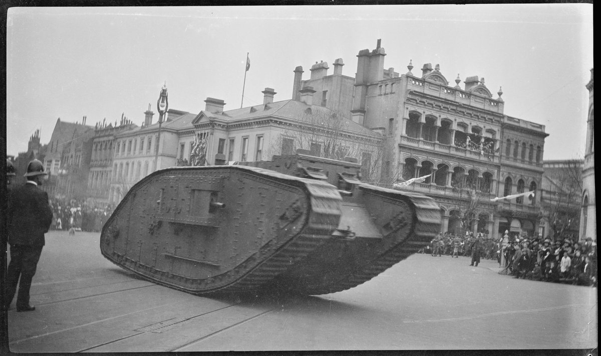 Sailors on parade, Spring St., Melbourne, Melbourne City (c. 1919)