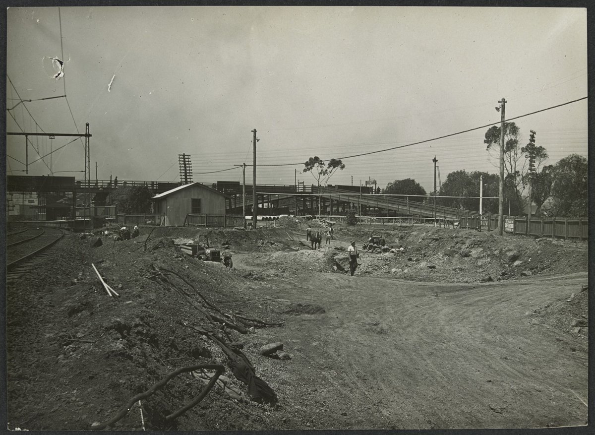 South Kensington to West Footscray, excavations for railway (1926–27)