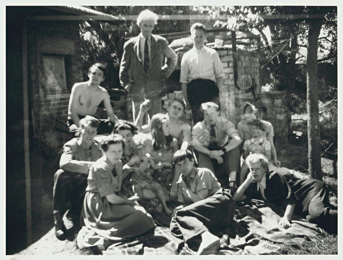 Merric Boyd and Doris Boyd's family and friends, Open Country, Murrumbeena (c. 1943)