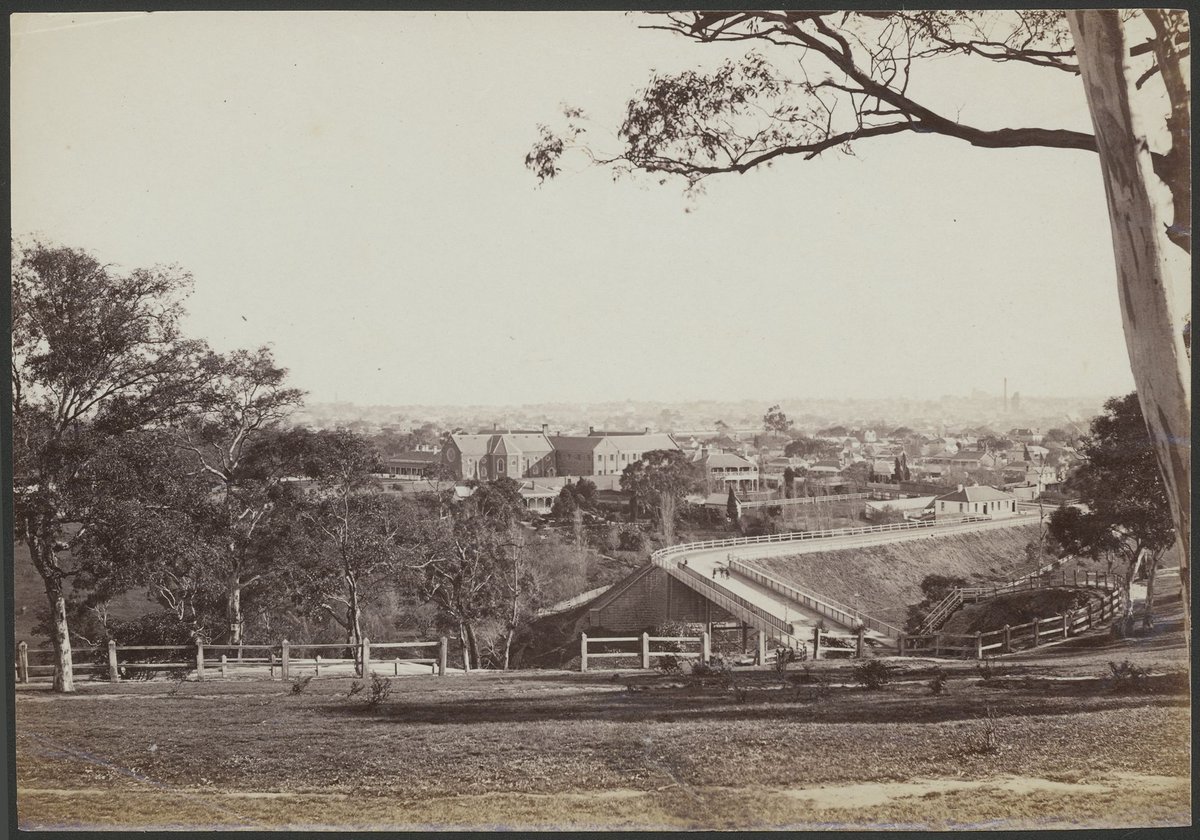 Johnston Street Bridge from Studley Park [Vic.], Kew (1870–80)