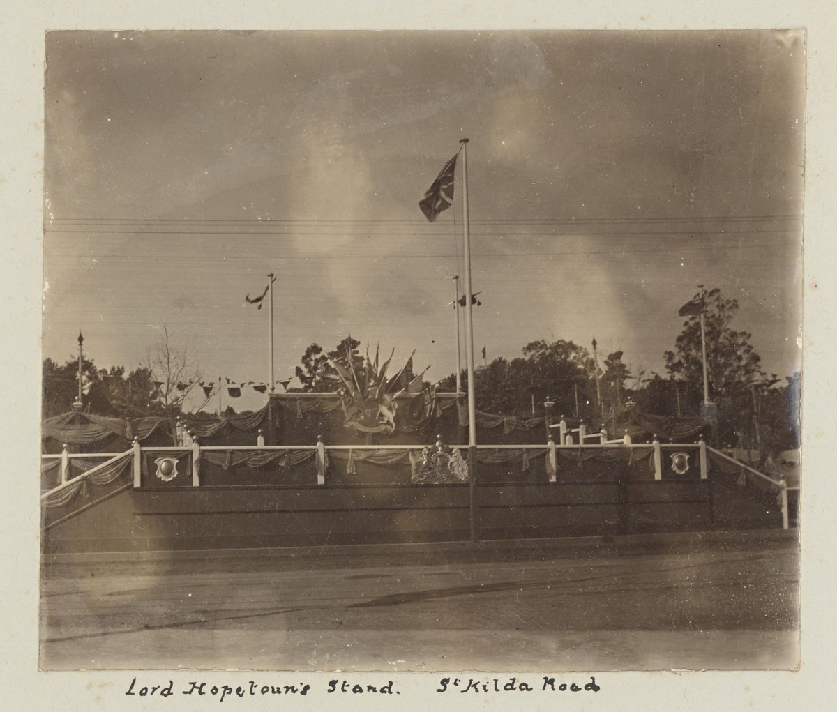 Lord Hopetoun's stand, St. Kilda Road, [Melbourne, Vic.], Melbourne City (1901)