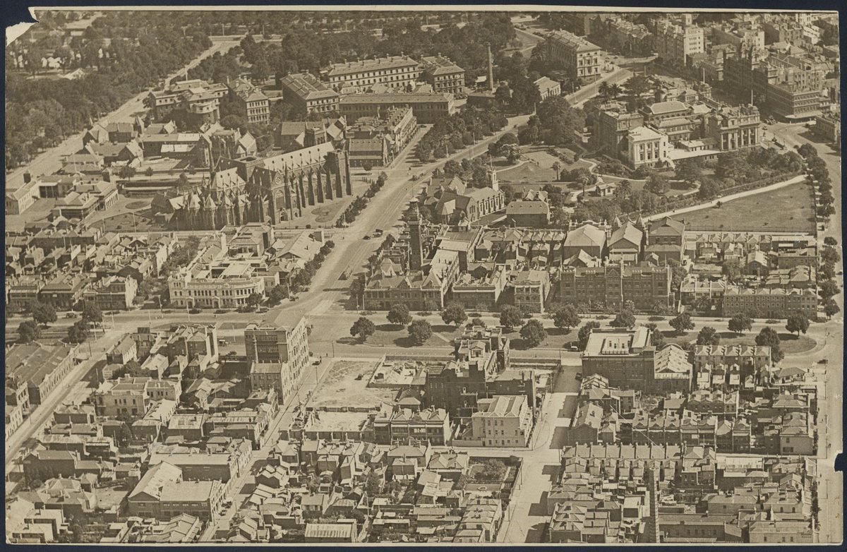 Aerial view of St. Vincent's Hospital, Melbourne, Victoria, East Melbourne (1931?)