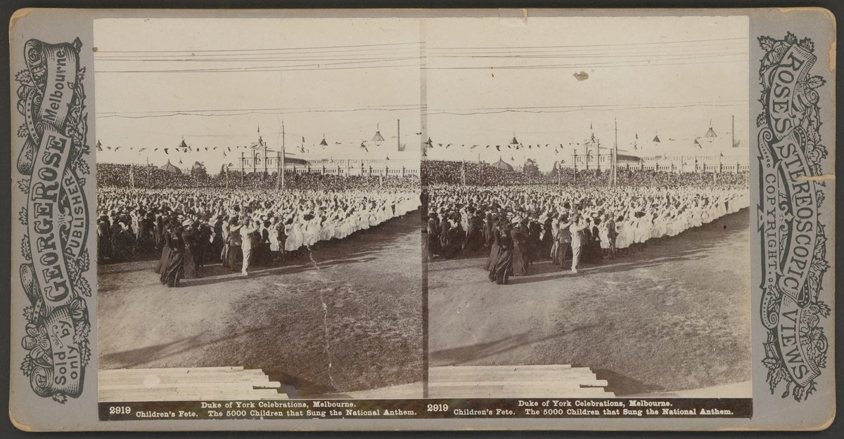 Duke of York Celebrations, Melbourne - Children's Fete. The 5000 Children that sung the National Anthem (c. 1901)