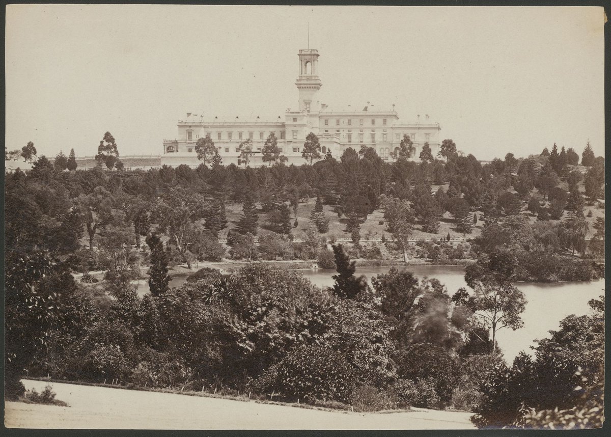 Government House from the Botanical Gardens [Melbourne, Vic.], Melbourne City (c. 1880)