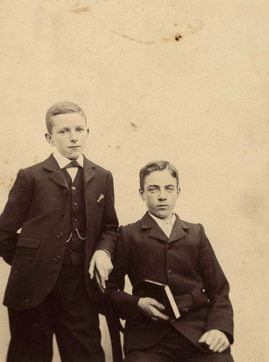J.O. Leckie with a friend, possibly brother? Leckie family from Alexandra, Melbourne barristers, Dame Pattie Menzies, etc (c. 1910)