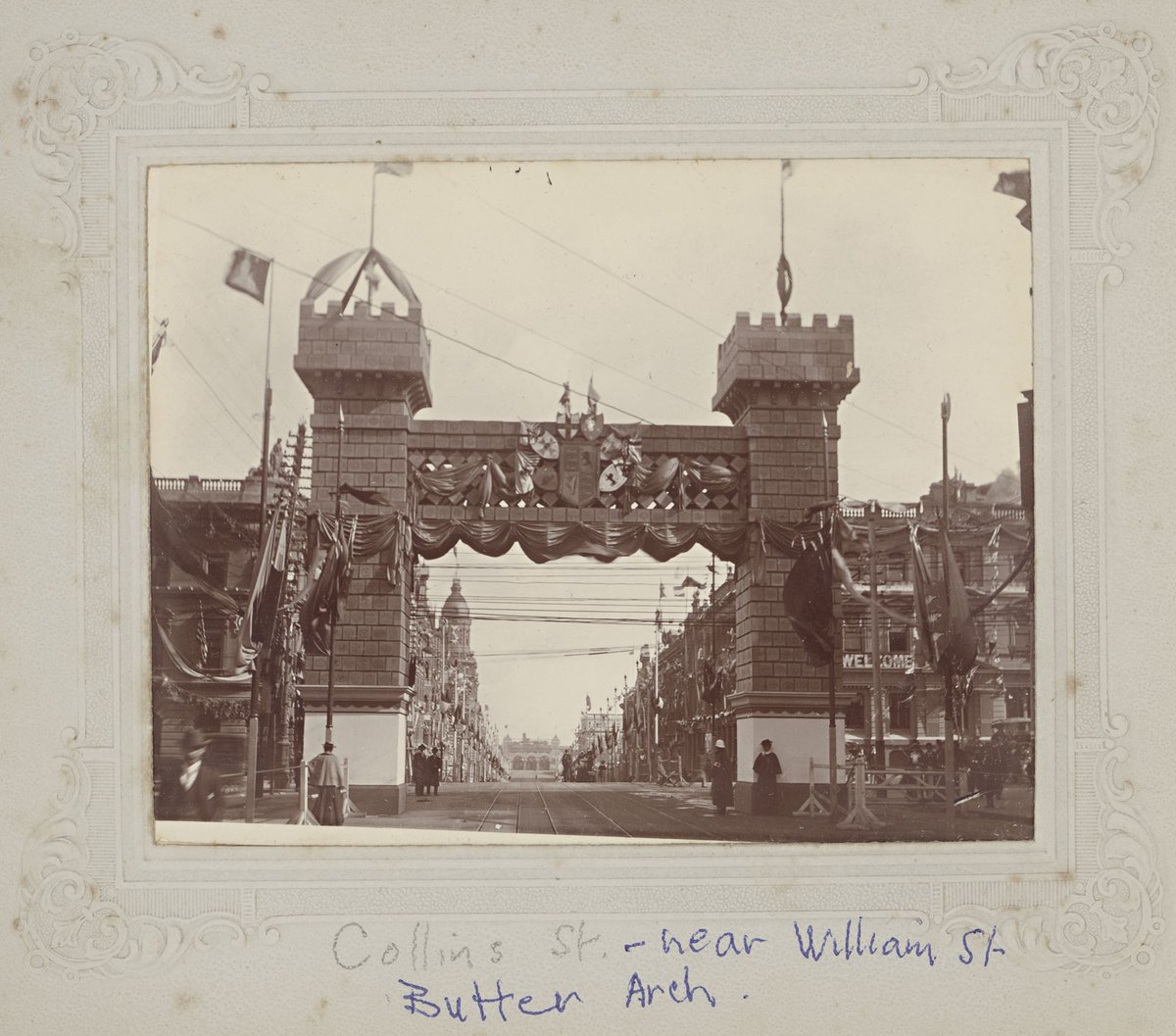 Butter Arch, Collins Street, near William Street, [Melbourne, Vic.], Melbourne City (1901)
