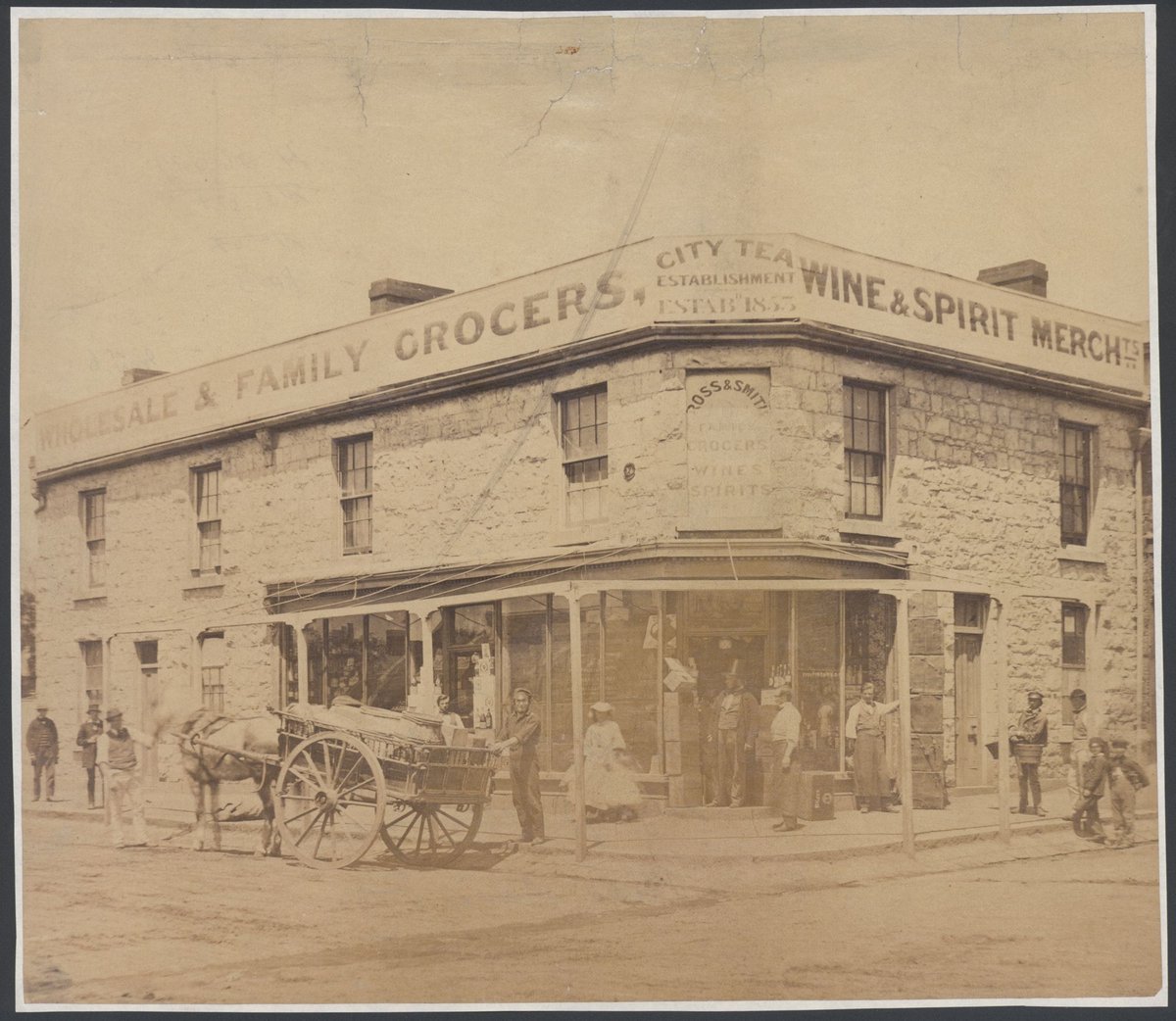 Ross & Smith Wholesale & Family Grocers, 144-146 Gertrude Street, Fitzroy (1861–62)