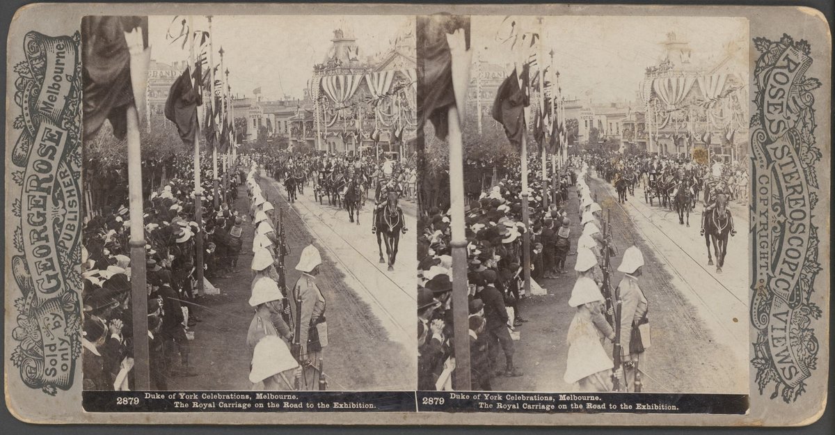 Duke of York Celebrations, Melbourne - The Royal Carriage on the road to the Exhibition (c. 1901)