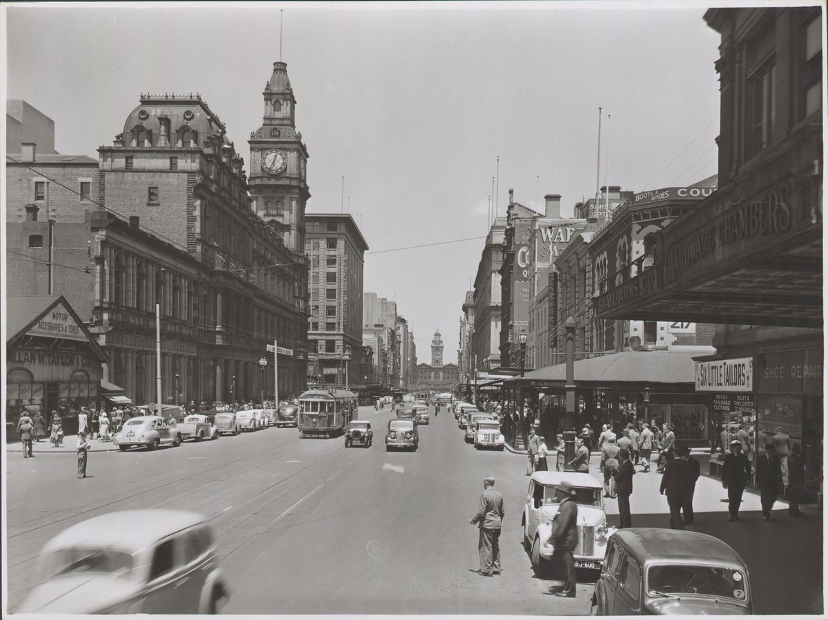 Views along Elizabeth Street, Melbourne, Victoria, Melbourne City (1946–53)