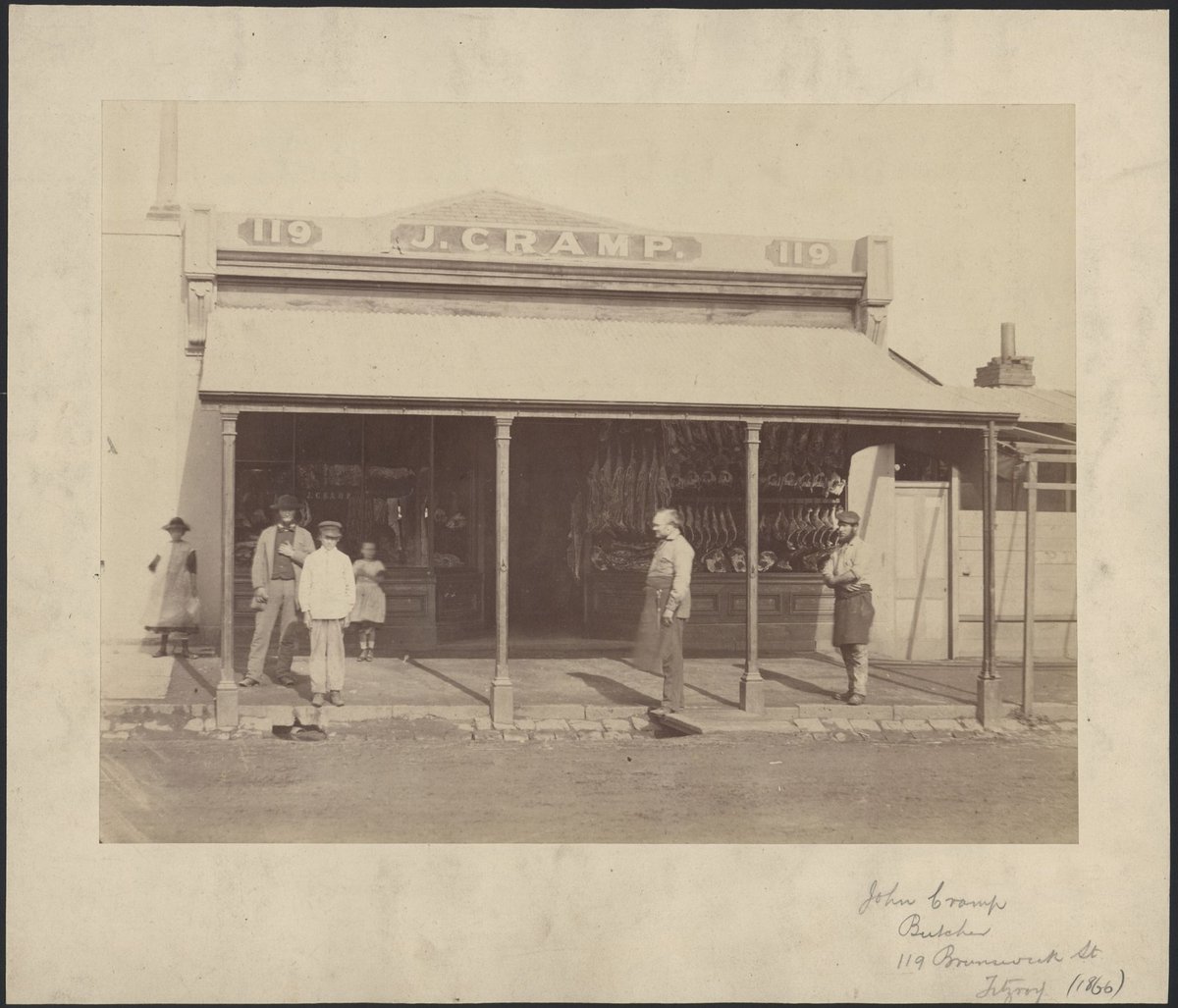 J. Cramp, butcher, 119 Brunswick Street, Fitzroy (1866)