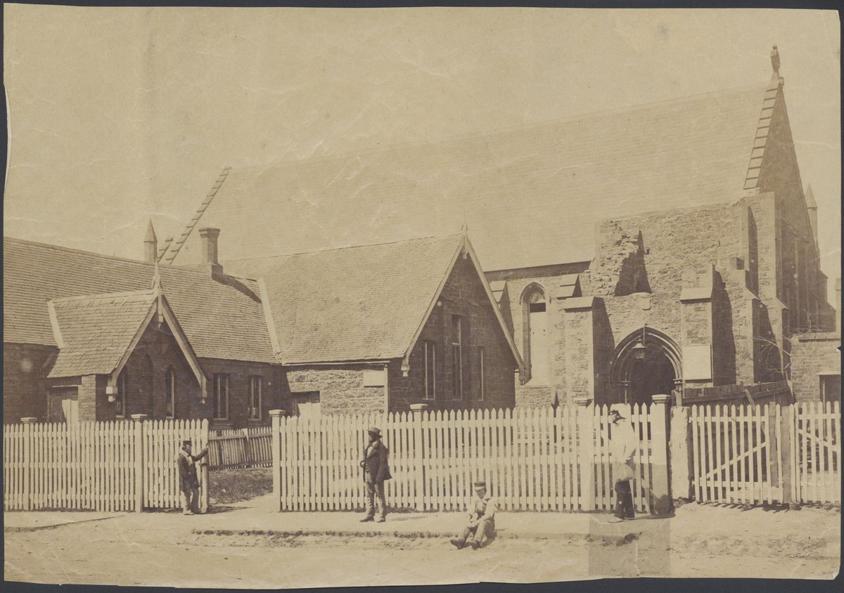 St. Mark's Church and school, north east corner of George and Moor Streets, Fitzroy (1861–62)