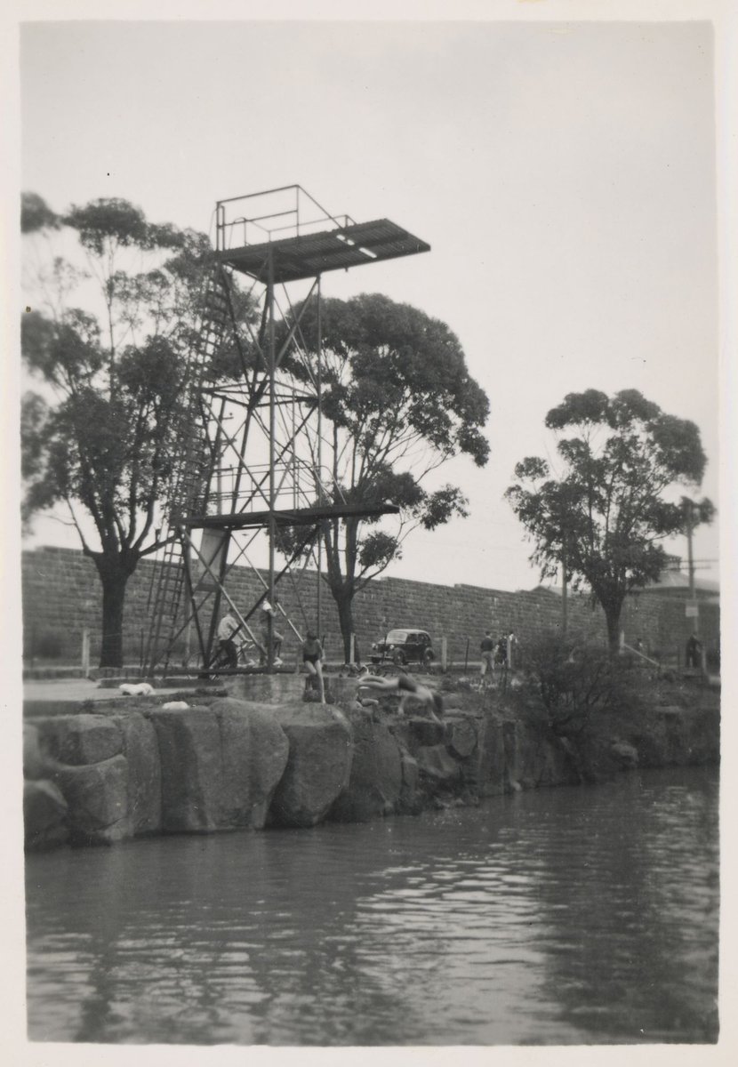 Diving tower, Coburg Lake, Vic (c. 1948)